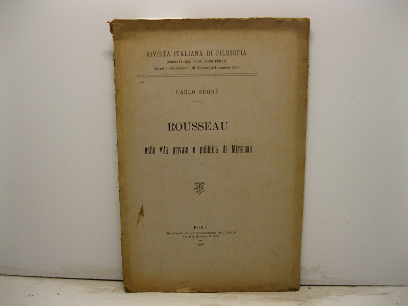 Rousseau nella vita privata e pubblica di Mirabeau